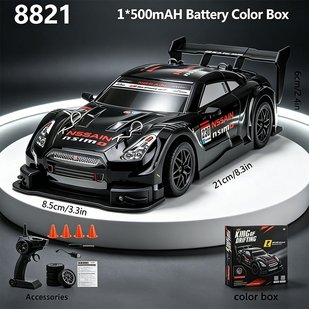 Rc Drift Car 1 24 Scale 4Wd - 2.4GHzリモコン式レーシングカー。1/24スケール、4WD、高速ドリフト走行可能。最高速度20km/h。タイヤ交換可能。電動ホビー玩具。男の子へのプレゼントに最適。