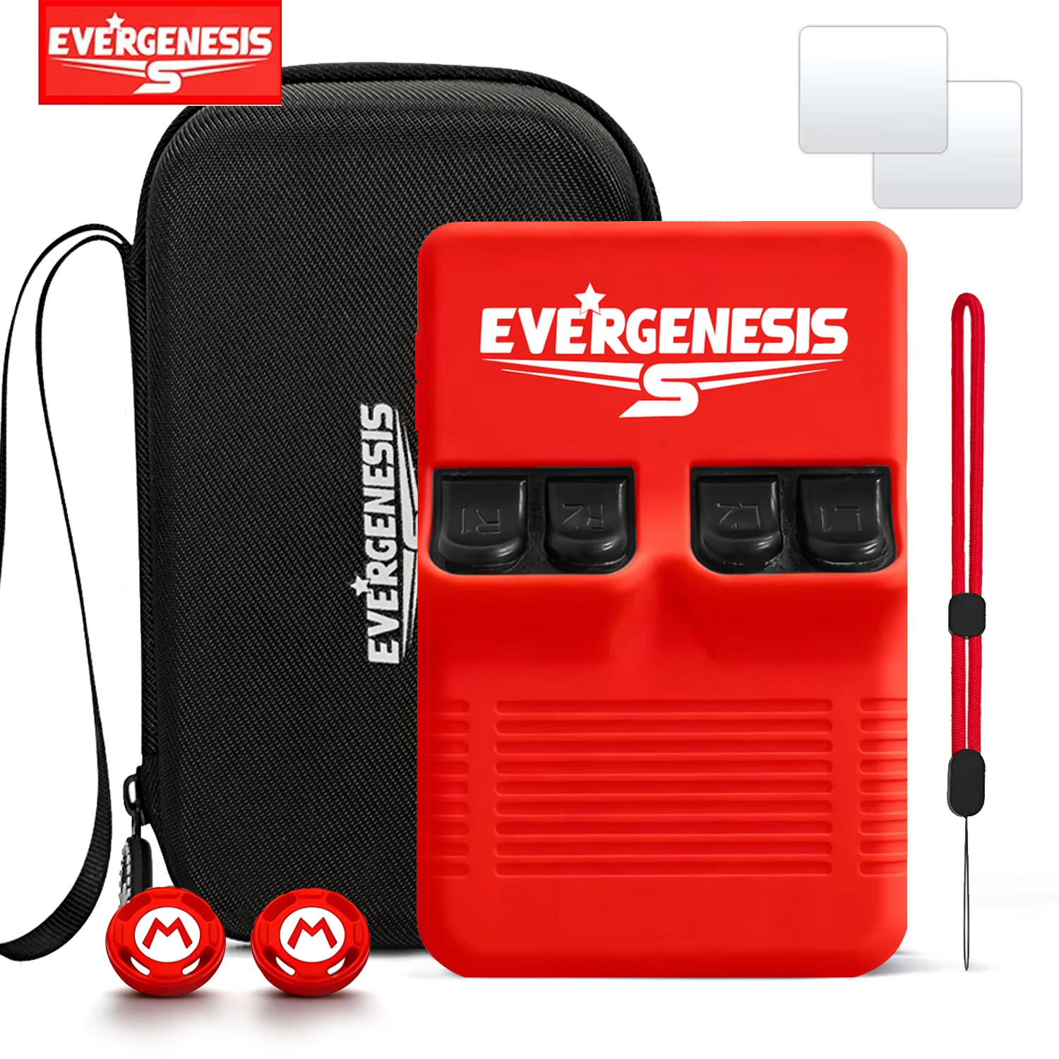 Retro Handheld Game Console R36S - R36S保護ケースセット（R36S携帯ゲーム機用シリコンカバー、EVAキャリングバッグ、スクリーンプロテクター、サムグリップ、アクセサリー）