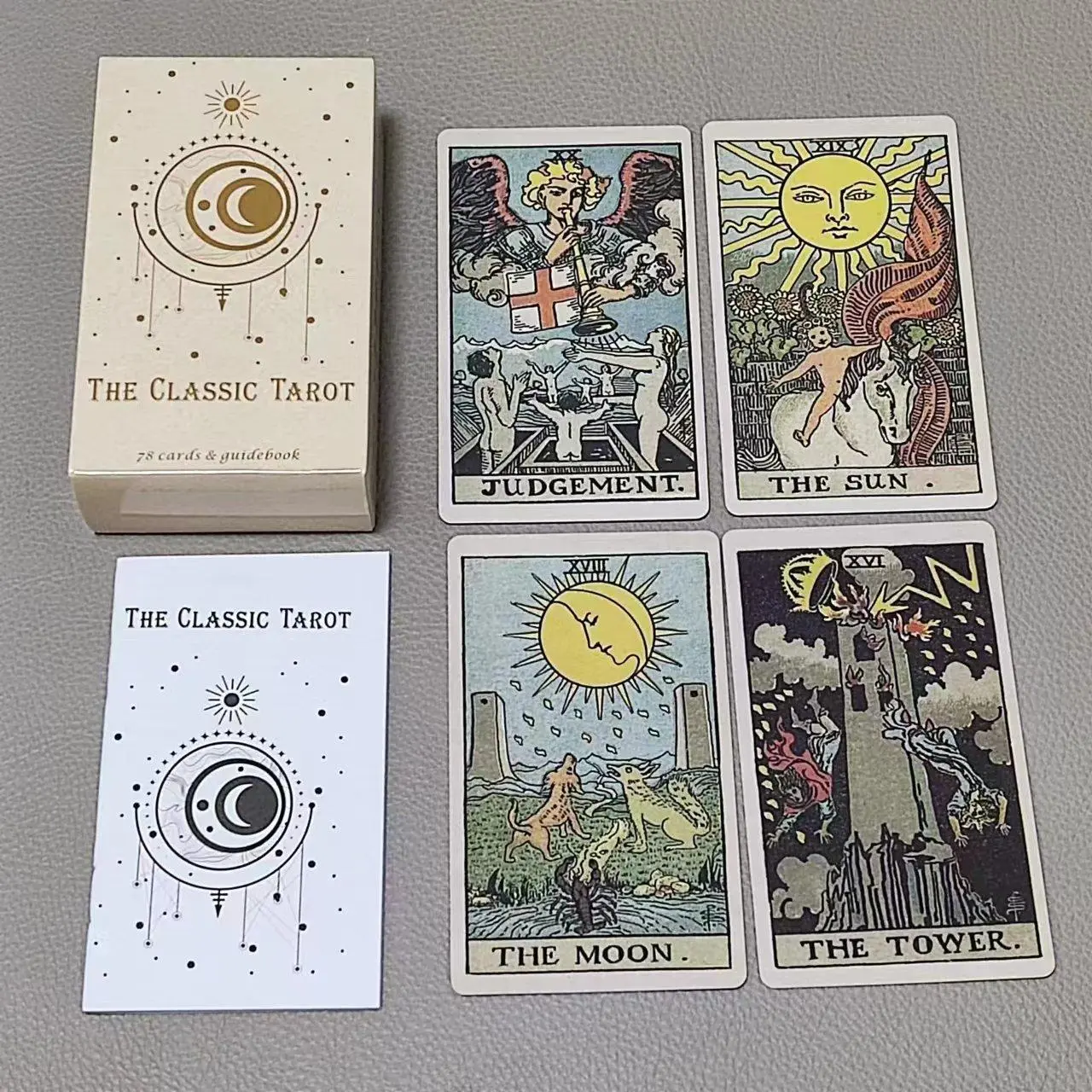 Tarot Cards Deck With Guidebook - 初心者向けの素敵な本が付いた古典的なタロットカード、10.3*6cm、78枚のカード