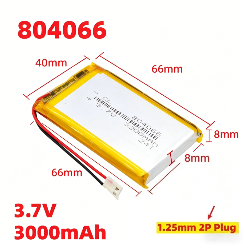Retro Handheld Game Console R36S - 大容量 804066 リチウムポリマーバッテリー 3.7V 3000mAh 2P