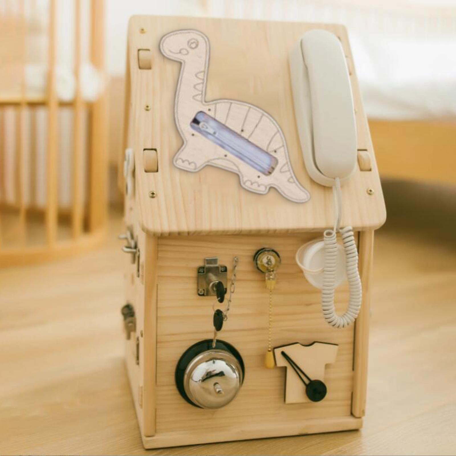Montessori Wooden Busy Board Toddler - 木製の知育ボード、モンテッソーリおもちゃ。幼児向け、持ち運び可能、旅行にも最適。子供たちの感覚を刺激し、指先の器用さを養う学習ボード。
