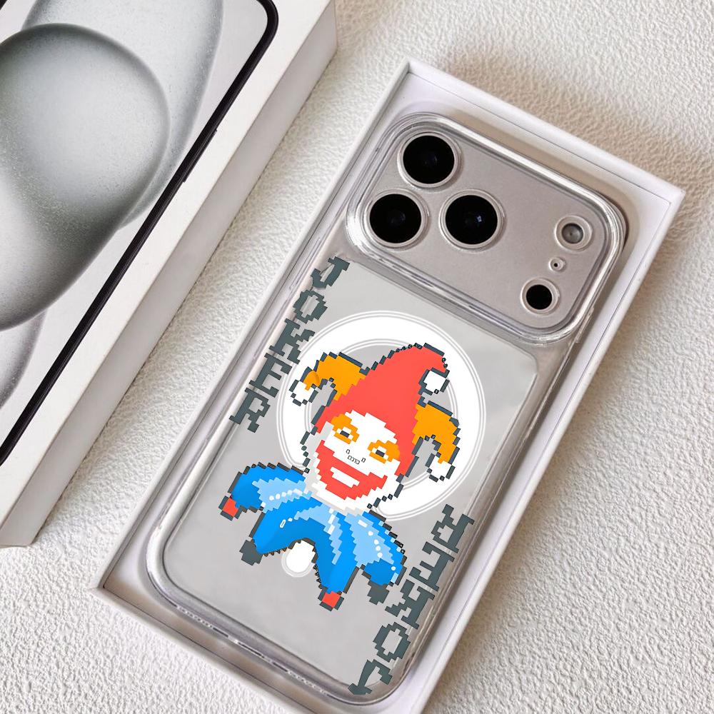 Video Games - ビデオゲーム「B-Balatro」のiPhone 18、17、16、15、14、13、12 Pro Max Plus用透明ケース。磁石内蔵で、衝撃吸収性と傷防止機能を備えています。