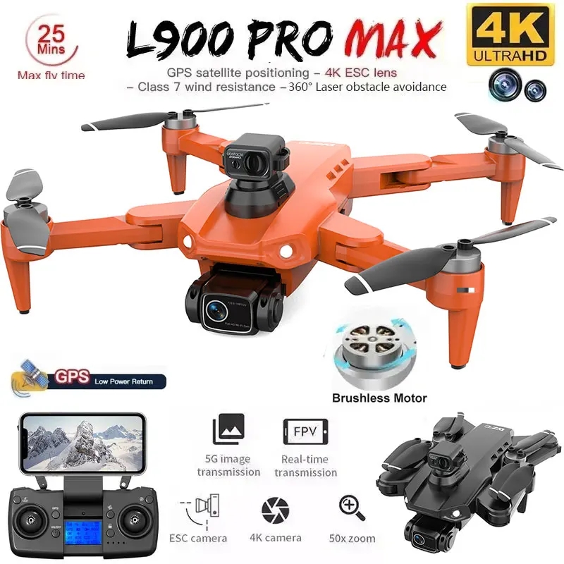 L900 Pro MAX GPS ドローン 4K プロフェッ - Fpv Brushless Rc Drone 4K のレビューと価格