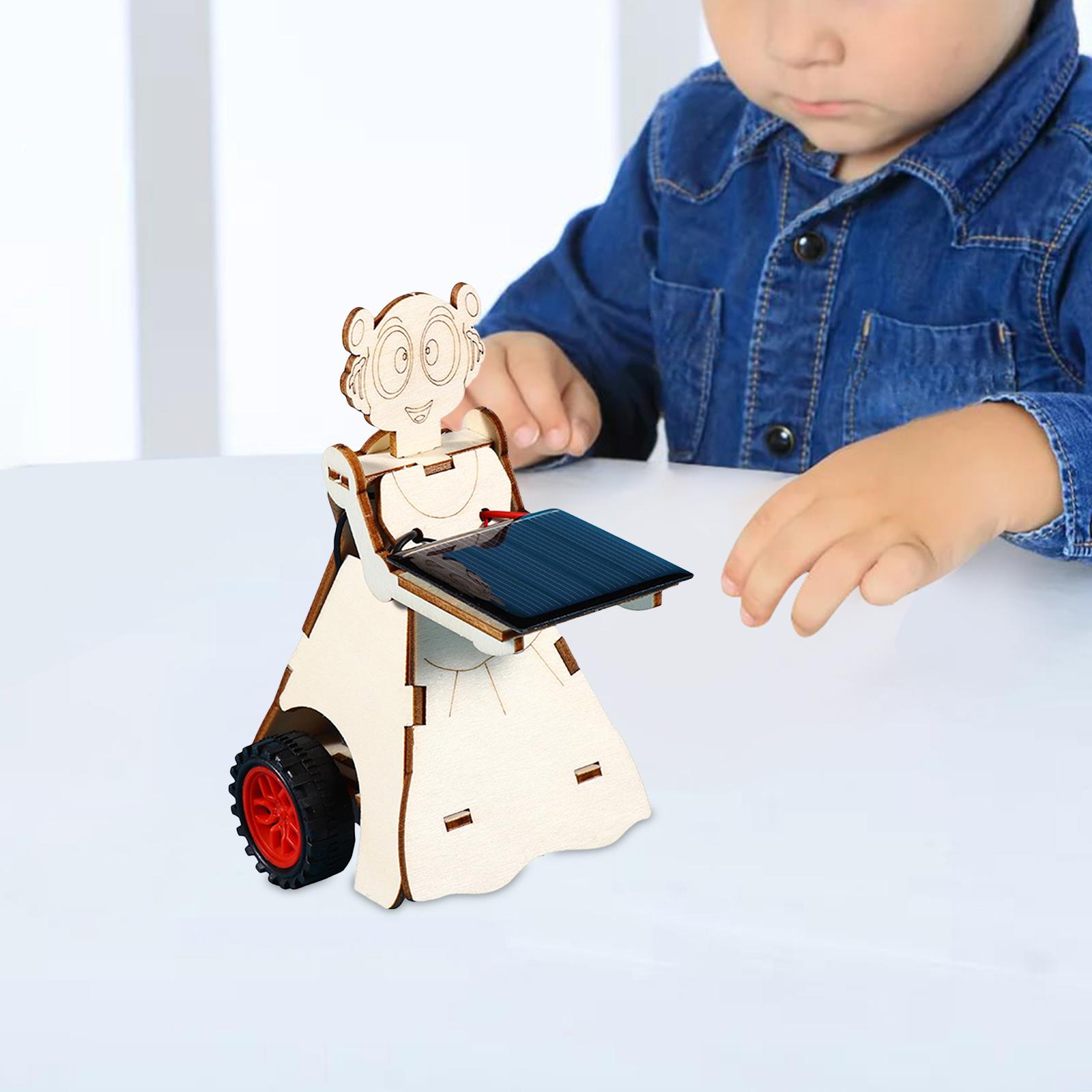 子供向けのSTEM学習玩具、木製の科学工作キット。太陽光発電 - Stem Solar Robot Kit For Kids のレビューと価格