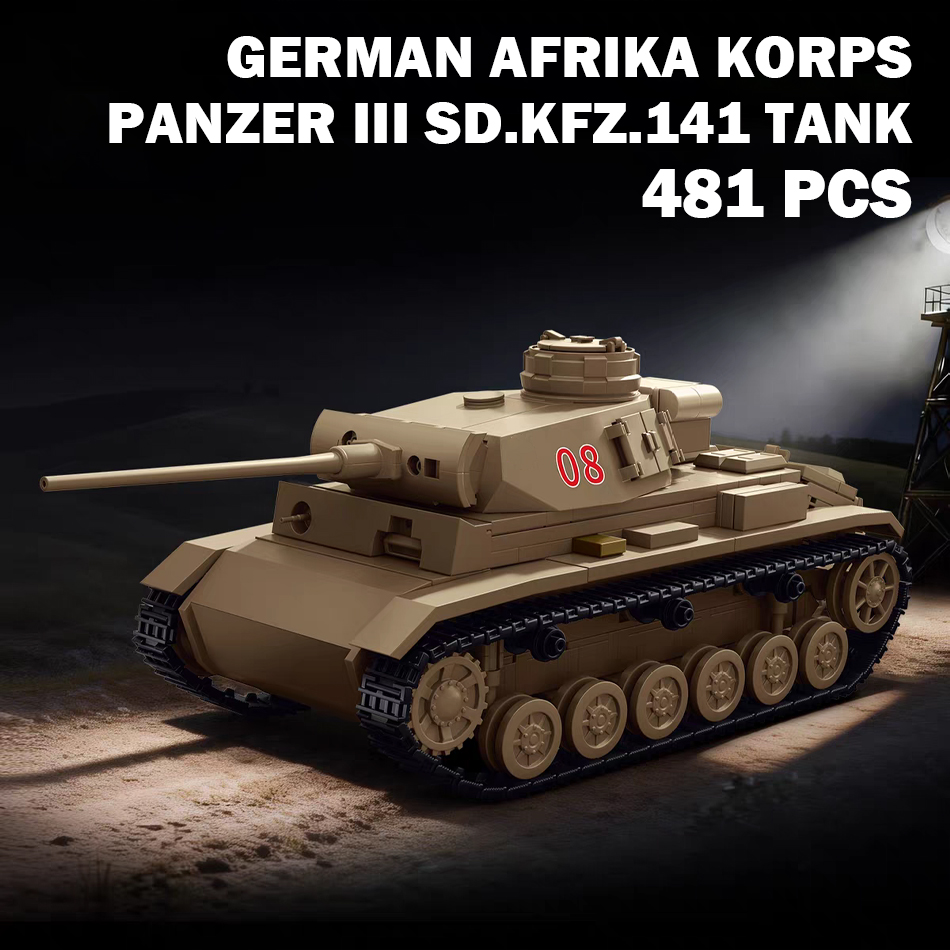 第二次世界大戦アフリカ軍団パンツァー3号戦車Sd.Kfz.1 - Lego Compatible Military Tank のレビューと価格