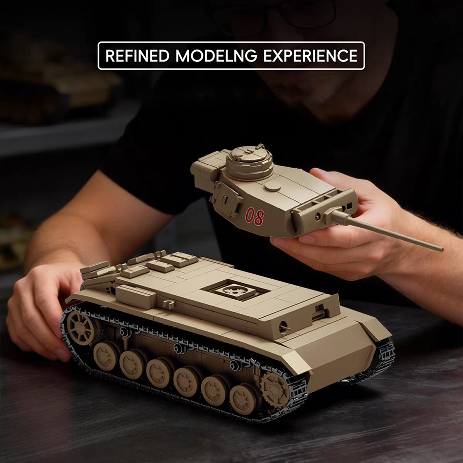 第二次世界大戦アフリカ軍団パンツァー3号戦車Sd.Kfz.1 - Lego Compatible Military Tank のレビューと価格