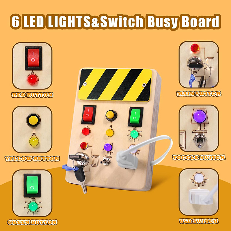 モンテッソーリ ビジーボード ベビーセンサリートイ 木製LE - Montessori Wooden Busy Board Toddler のレビューと価格