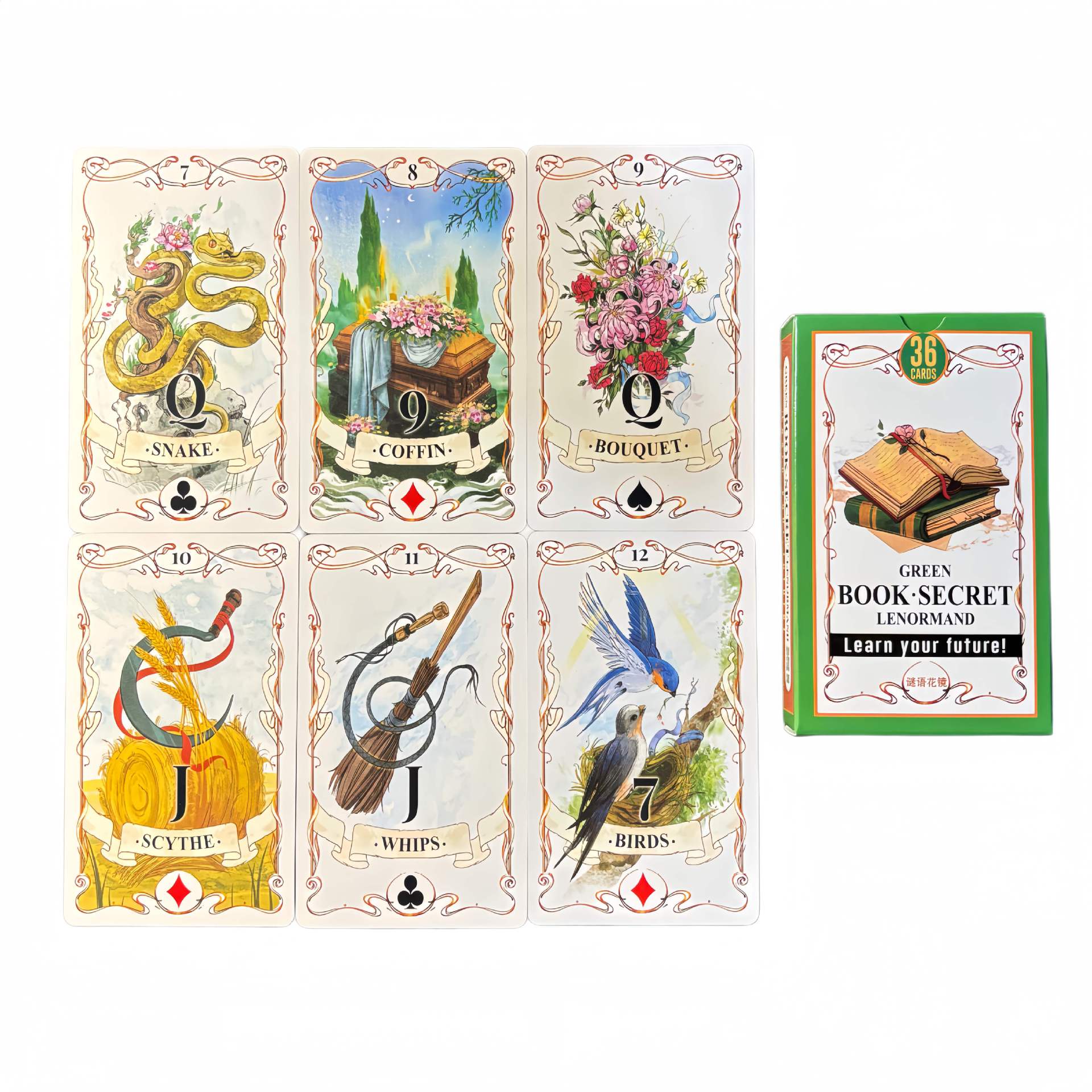 グリーンブックシークレット ルノルマンオラクルカード 36枚 - Tarot Cards Deck With Guidebook のレビューと価格