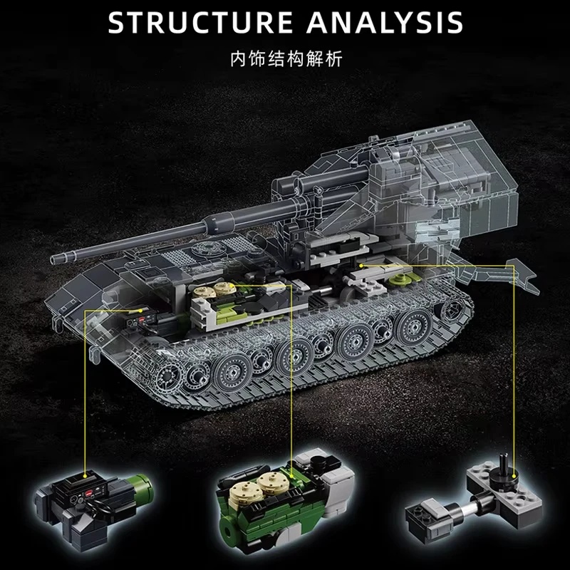 97017 2036個入り MOC 大型ドイツ戦車モデル、D - Lego Compatible Military Tank のレビューと価格