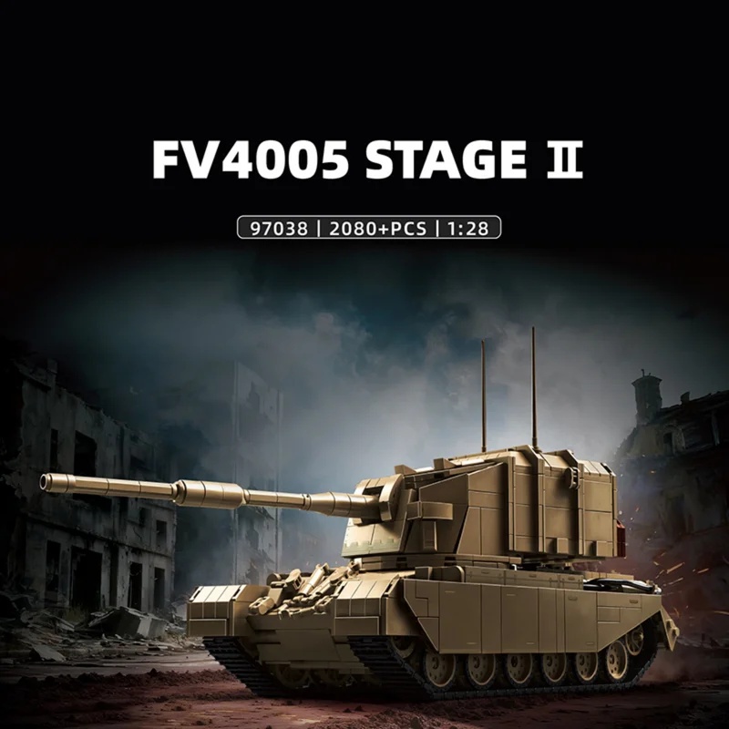 2080ピース イギリス製FV4005重対戦車砲 12GO  - Lego Compatible Military Tank のレビューと価格