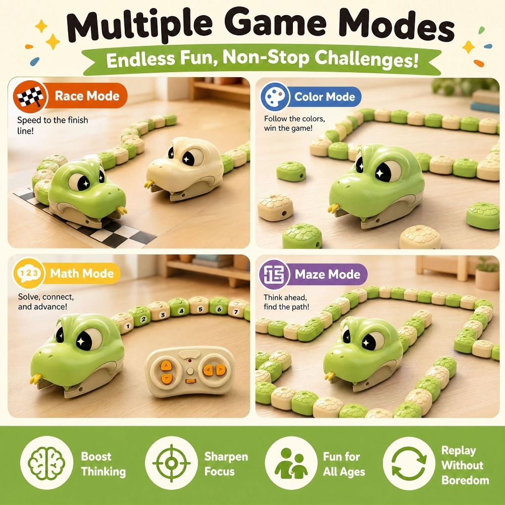 リモコン操作のグリーディスネーク磁気アタッチメント玩具、2人 - Remote Control Toys のレビューと価格
